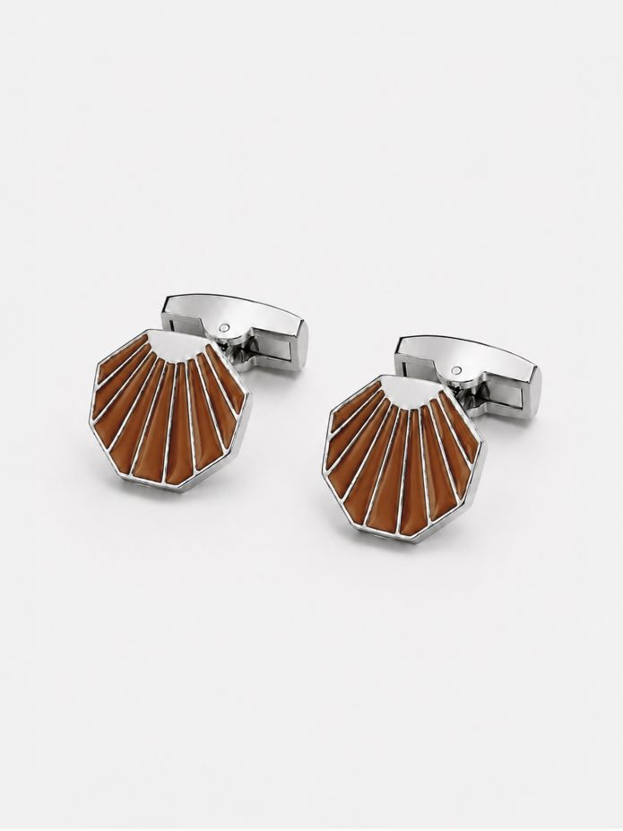 Art Déco Brown Cufflinks - Compostelle