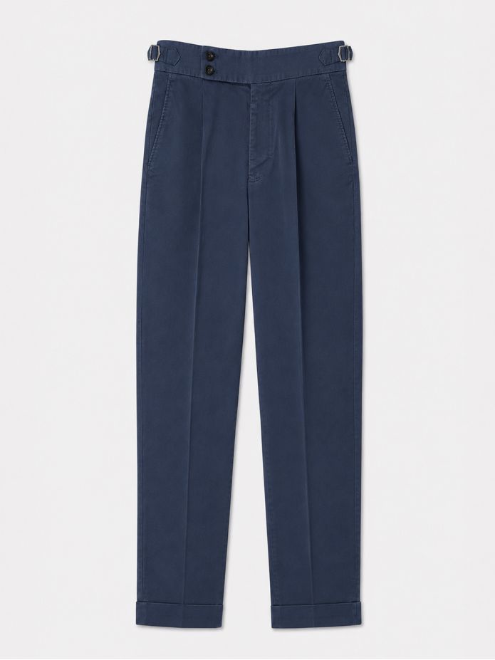 Navy blue pleated trousers - Braga