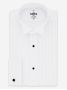 Tuxedo shirt with pleated front wing collar small French cuff