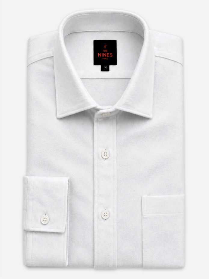 Oxford shirt with shark collar - White