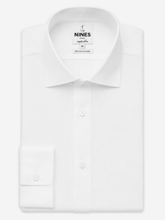 White non-iron Italian collar shirt