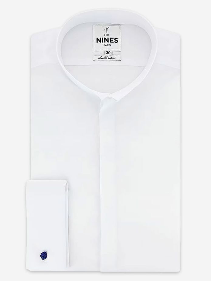 White French cuff shirt reverse collar