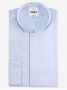 Light blue wrinkle resistant reverse collar shirt
