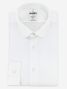 Round collar shirt in white dobby with gold button