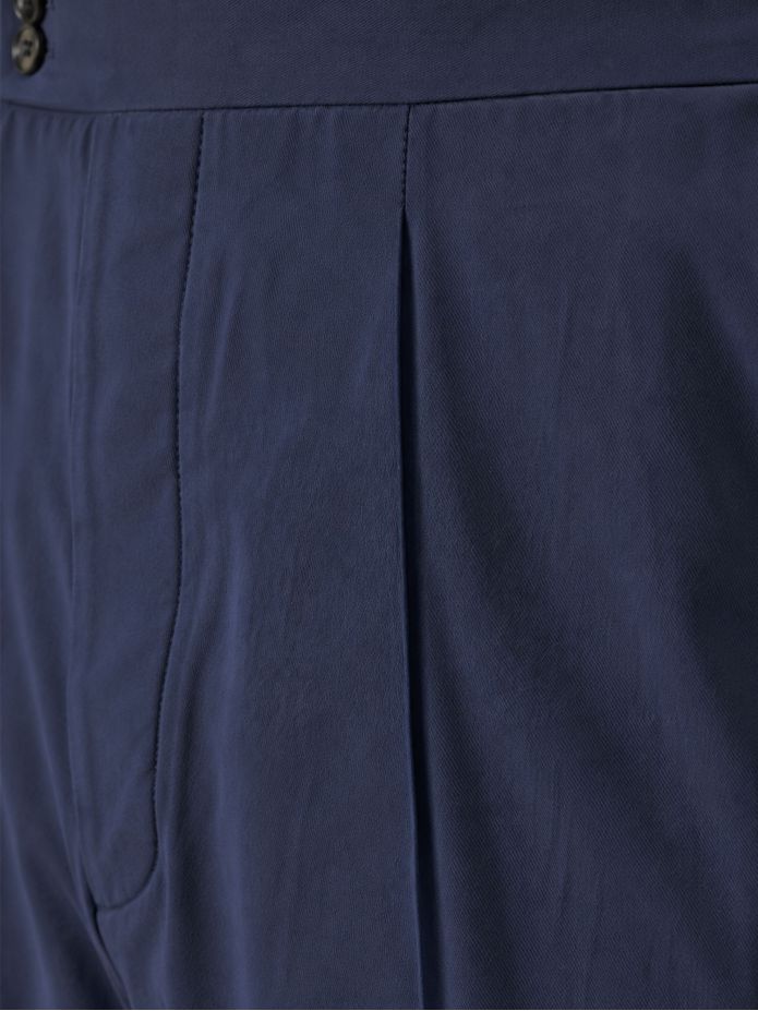Navy blue pleated trousers - Braga