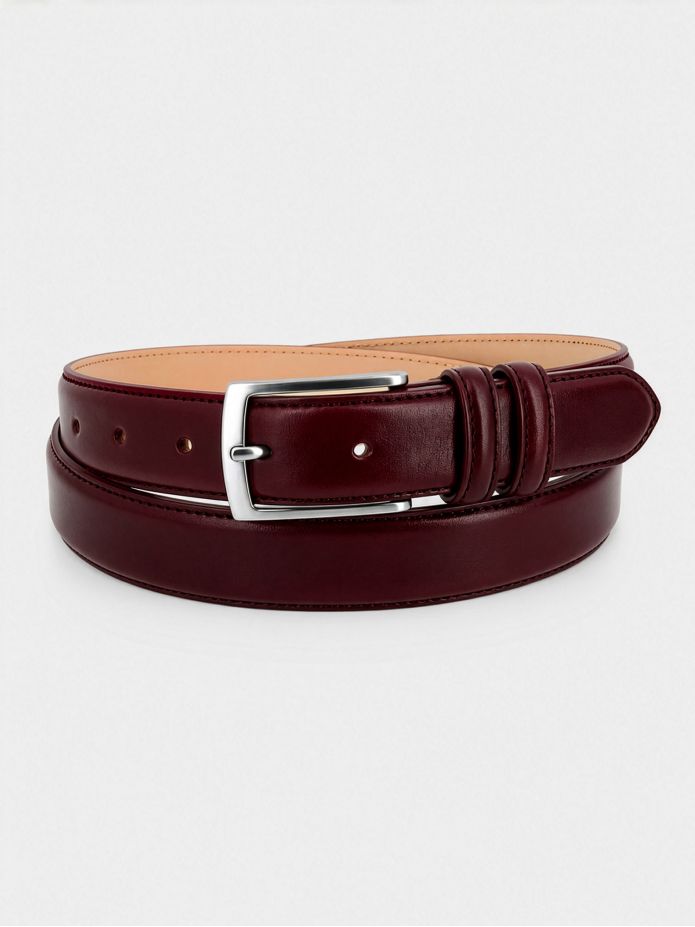 Burgundy leather belt Ugo