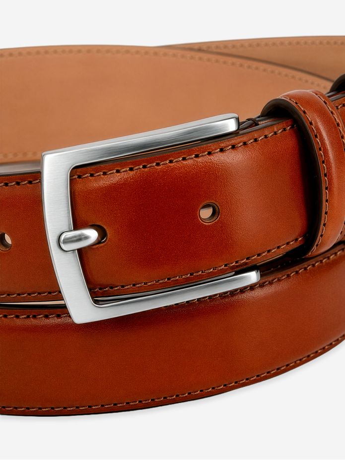 cognac leather dress belt Ugo A & S(9.23EDM段萌丹用）