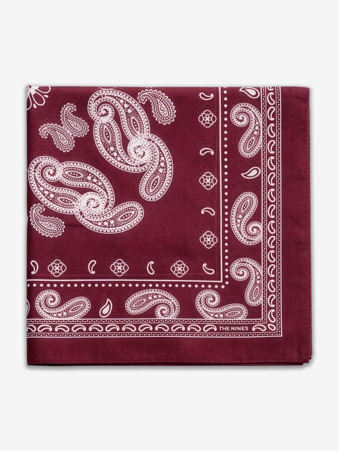 Burgundy Paisley Pattern Bandana Nevada