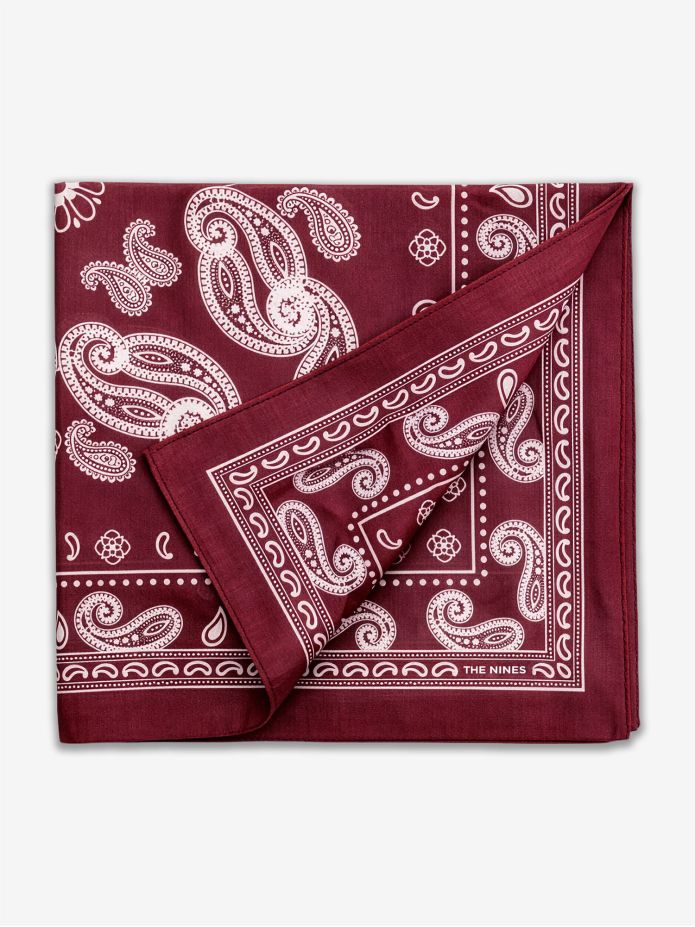 Burgundy Paisley Pattern Bandana Nevada
