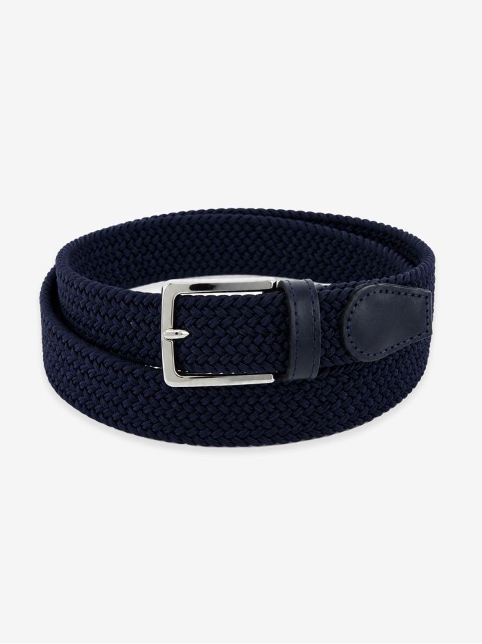 Elastic braided belt in navy blue Rob III