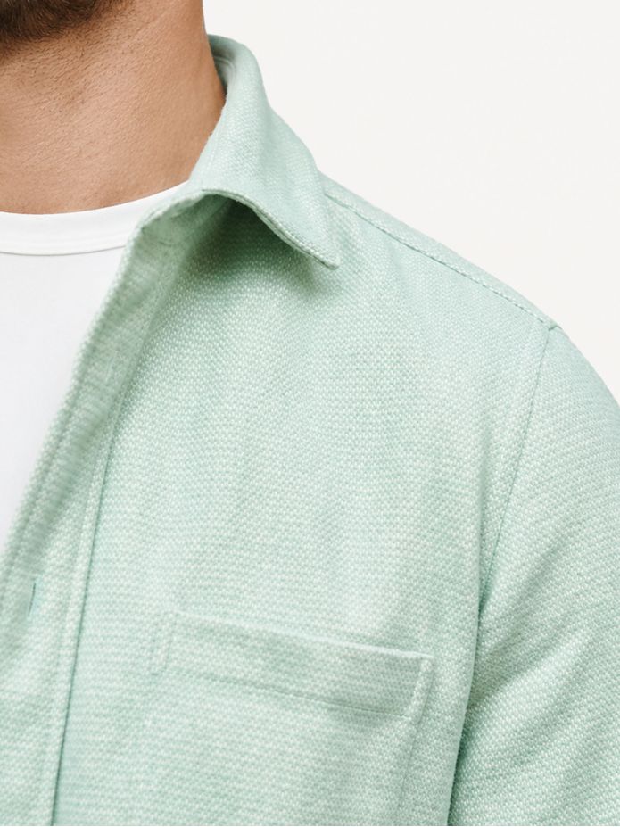 Green cotton flannel overshirt