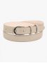 Thin beige belt with silver buckle in nubuck - Gab