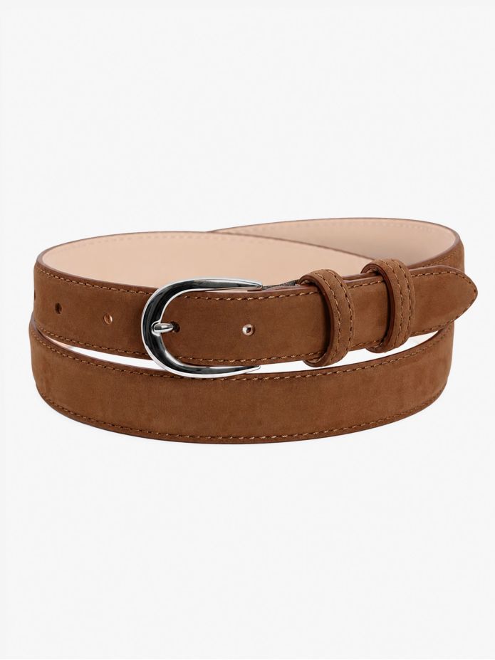 Slim dark brown nubuck belt - Gab