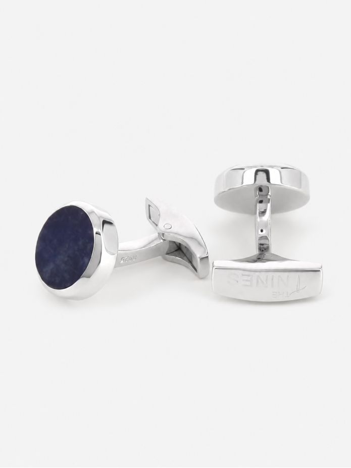 Round, sodalite sterling silver cufflinks Saint-Honoré