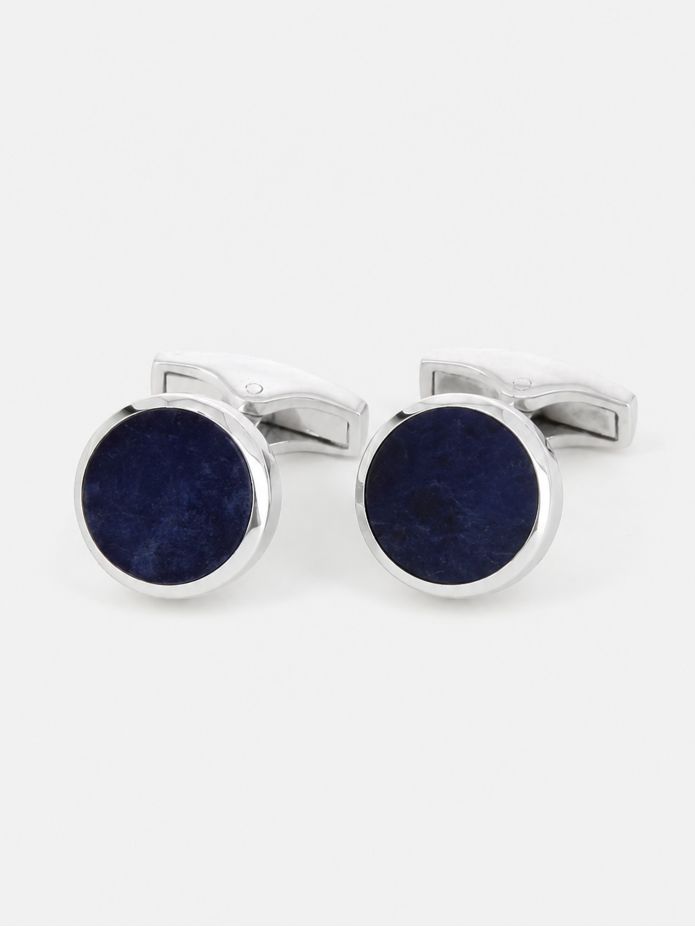 Round, sodalite sterling silver cufflinks Saint-Honoré