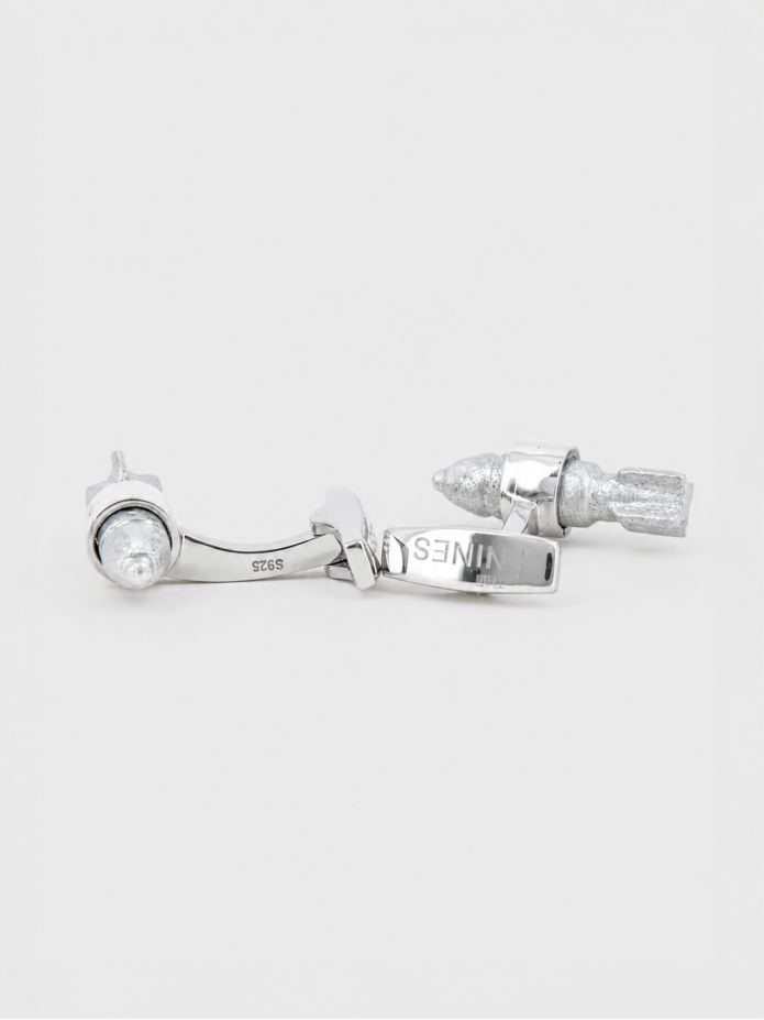 Cufflinks in solid silver and recycled bombs Xiengkhuang