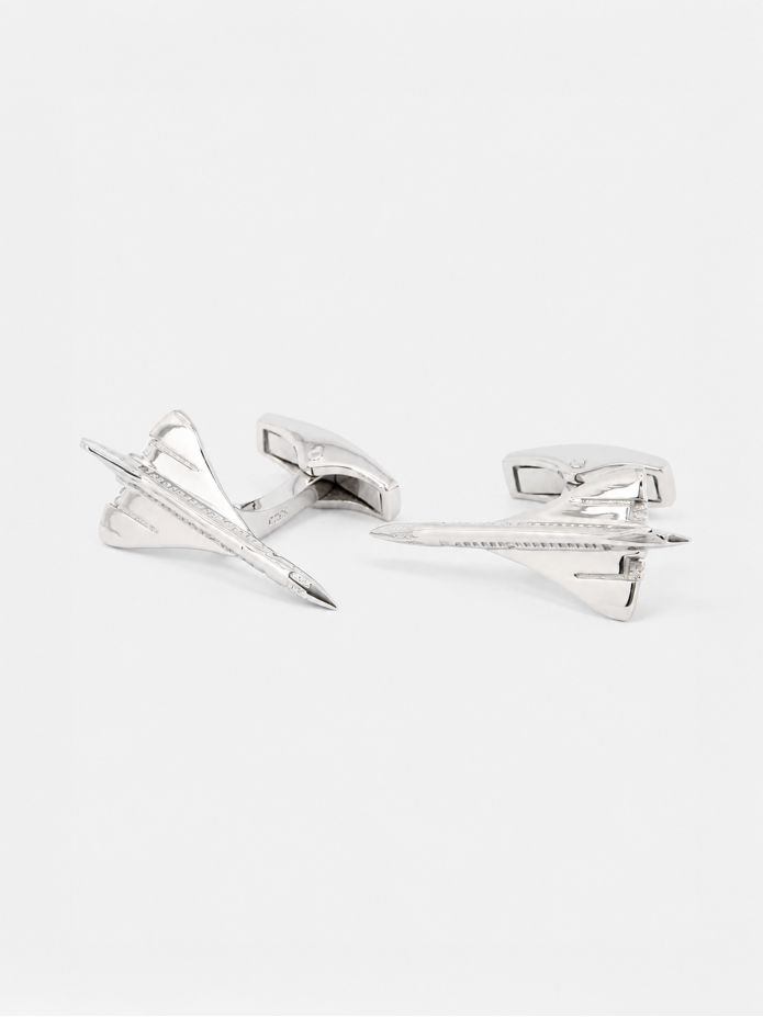Concorde solid silver airplane cufflinks