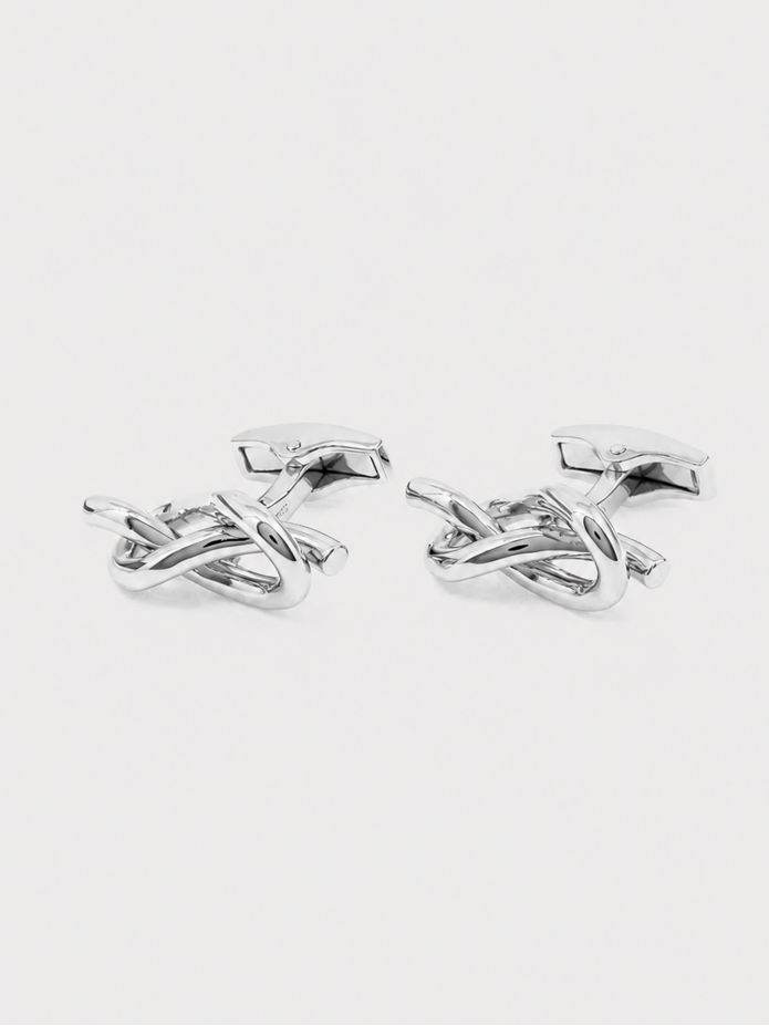 Sterling silver love knot cufflinks