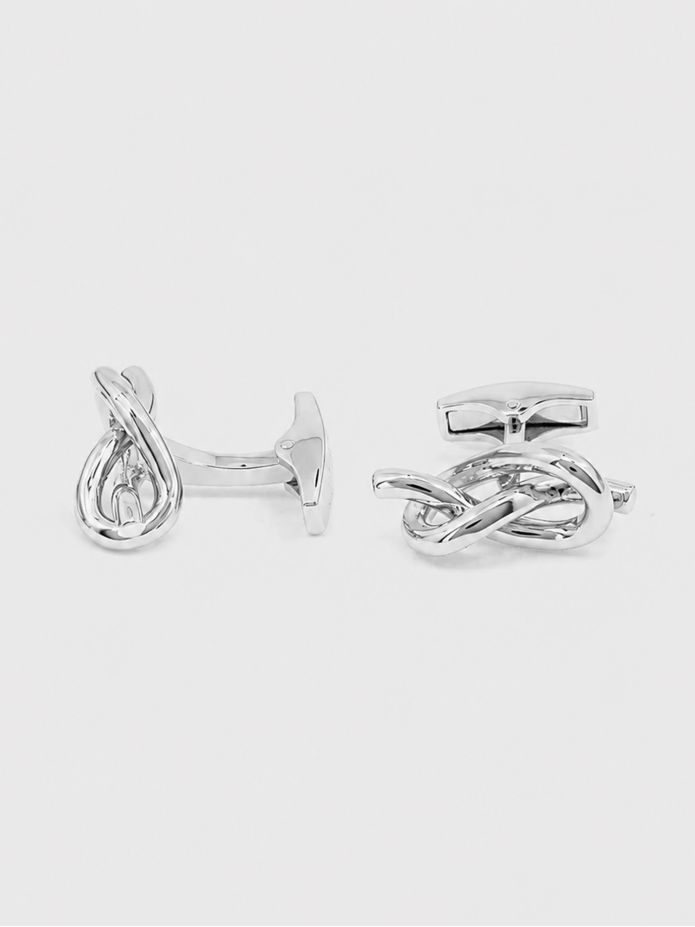 Sterling silver love knot cufflinks