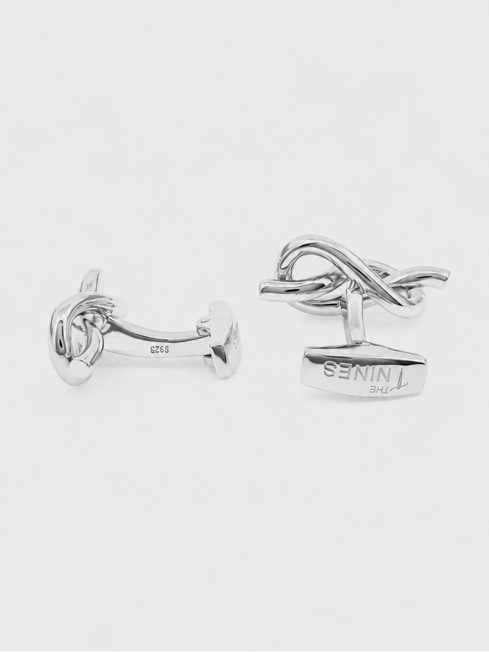 Sterling silver love knot cufflinks