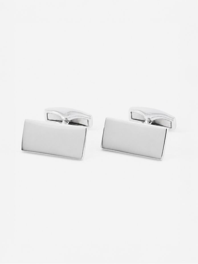 Rectangular sterling silver cufflinks Brompton