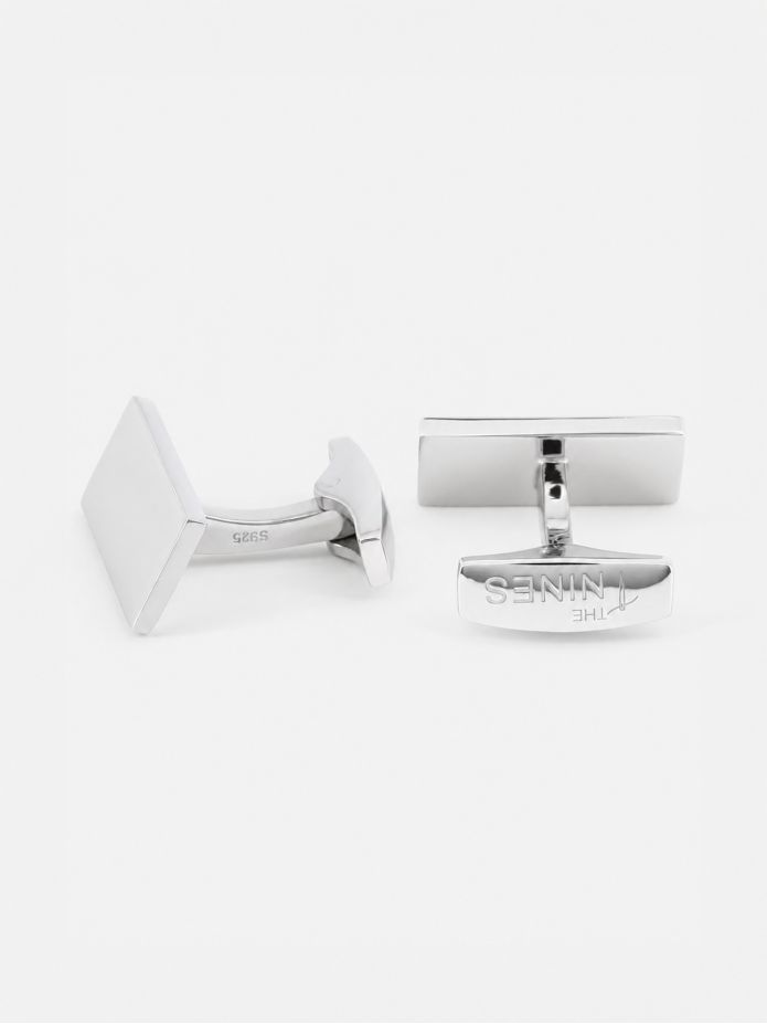Rectangular sterling silver cufflinks Brompton
