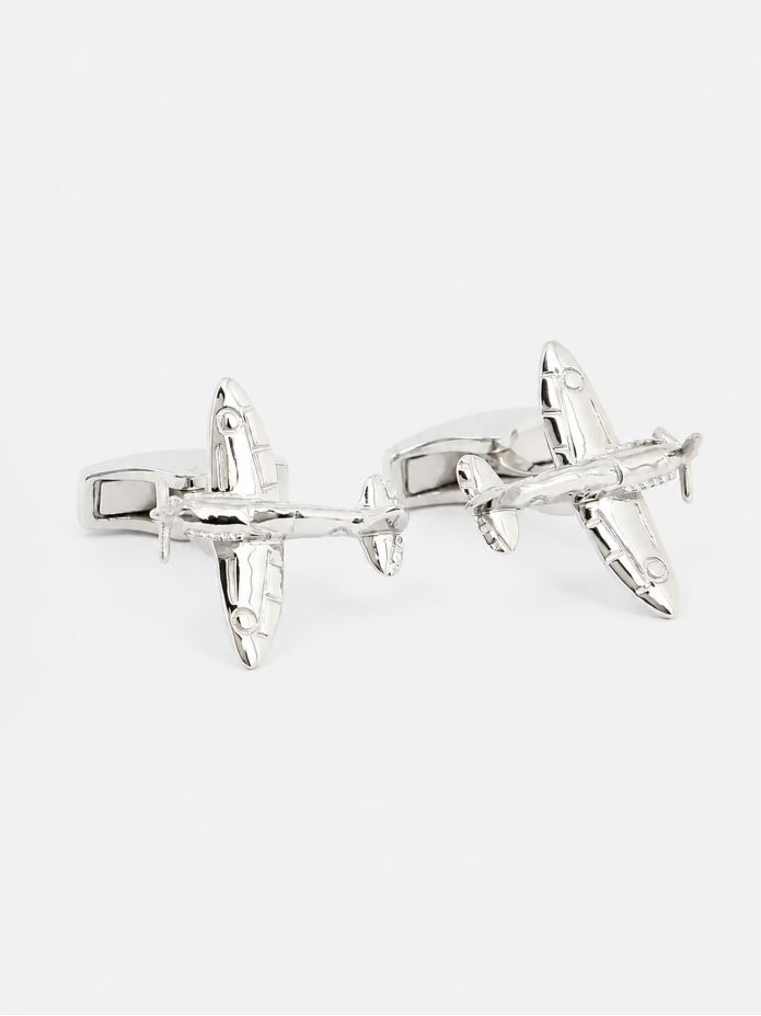 Airplane cufflinks sterling silver Spitfire