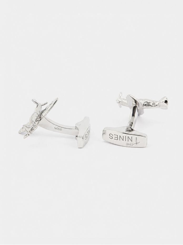 Airplane cufflinks sterling silver Spitfire