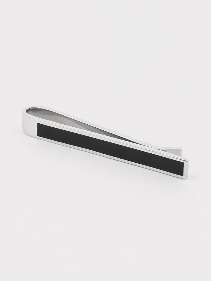 Sterling silver and onyx tie bar Toledo