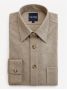 Beige flannel French collar shirt