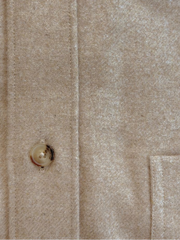 Beige flannel French collar shirt