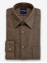 French collar shirt in brown flannel