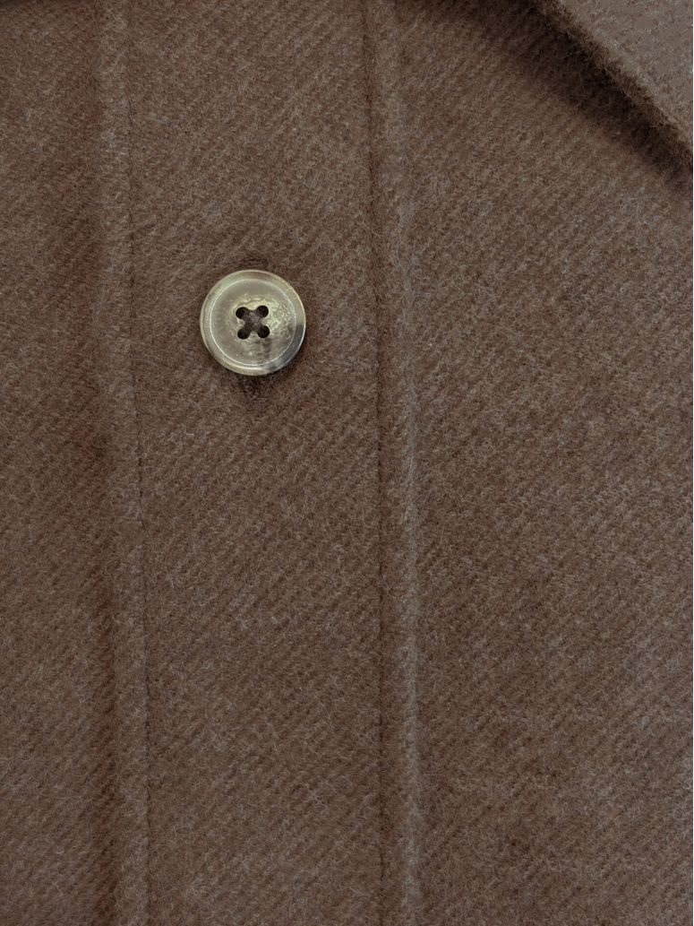 French collar shirt in brown flannel