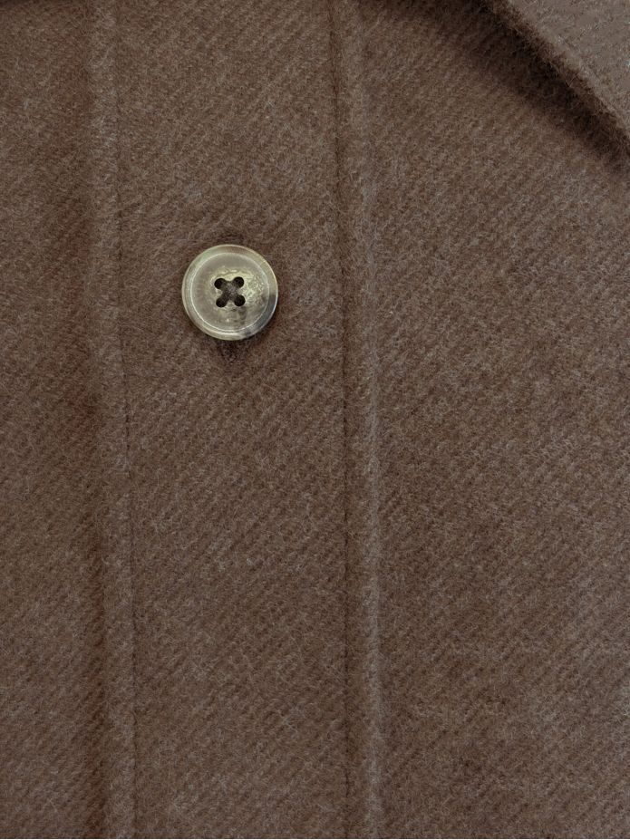 French collar shirt in brown flannel
