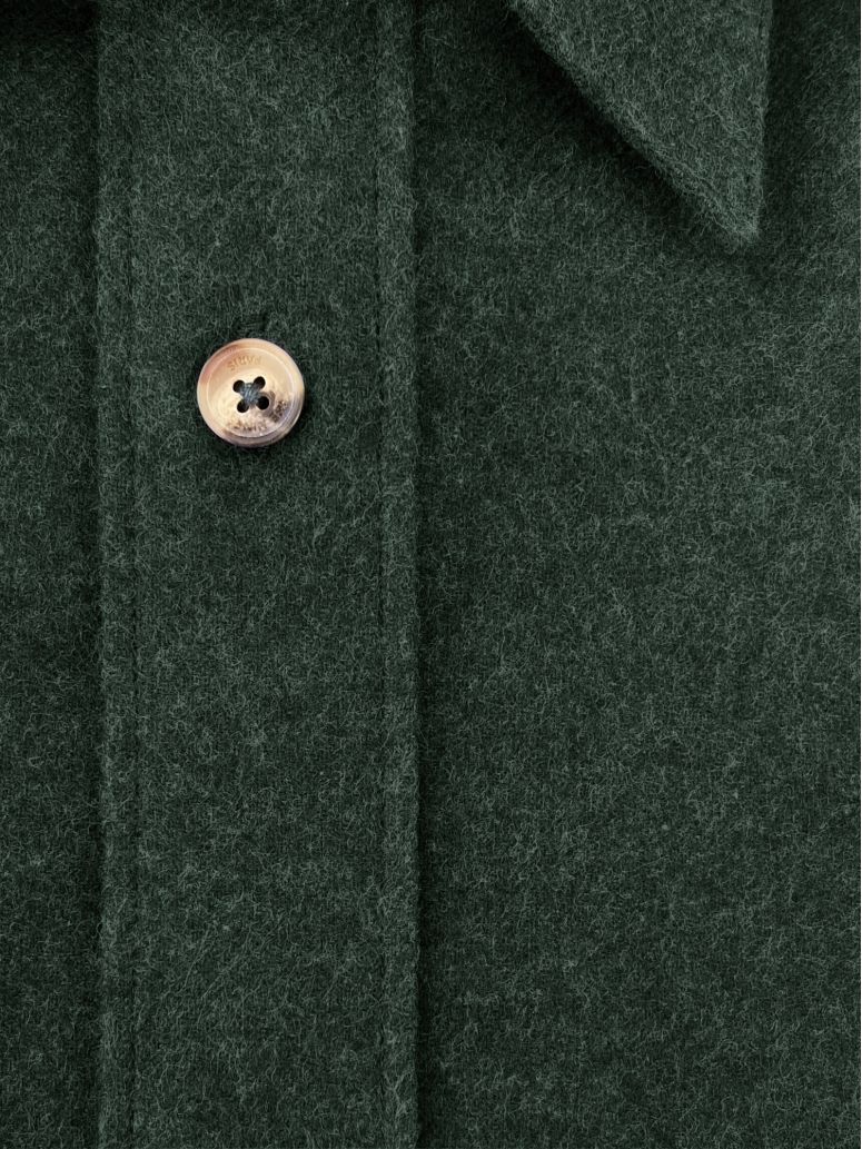 Forest green flannel French collar shirt