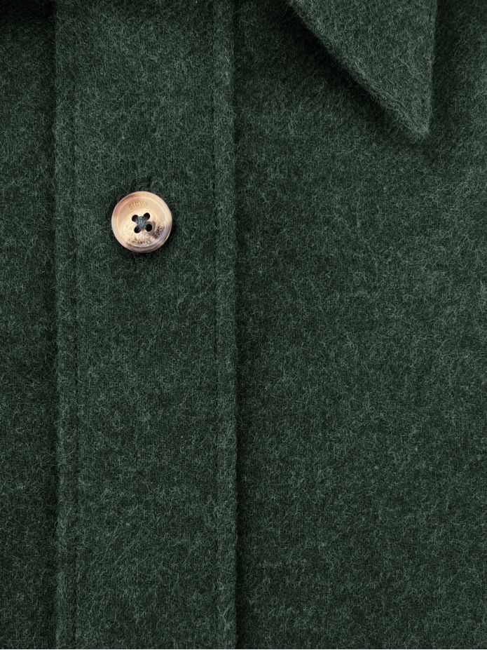 Forest green flannel French collar shirt