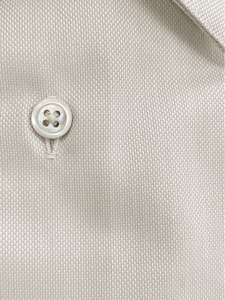 Wrinkle-free French collar shirt in beige Royal Oxford