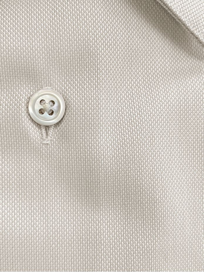 Wrinkle-free French collar shirt in beige Royal Oxford