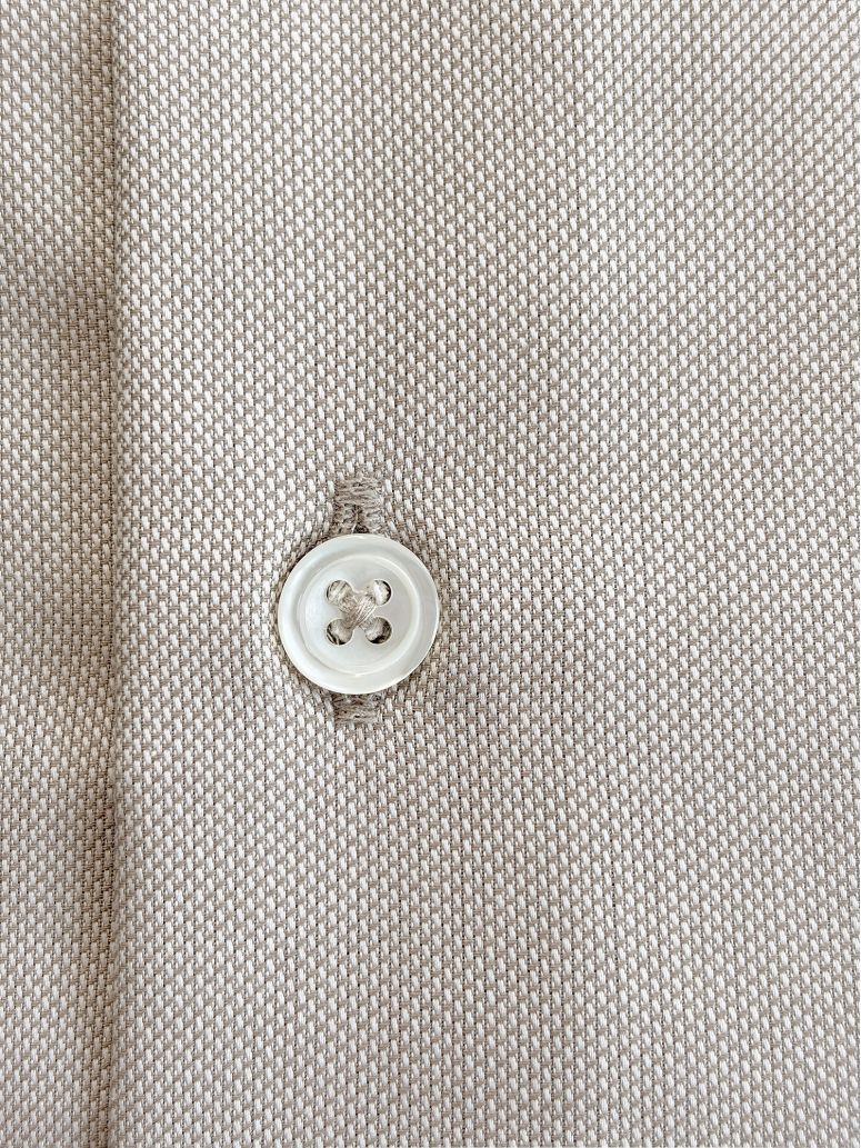 Wrinkle-free French collar shirt in brown Royal Oxford