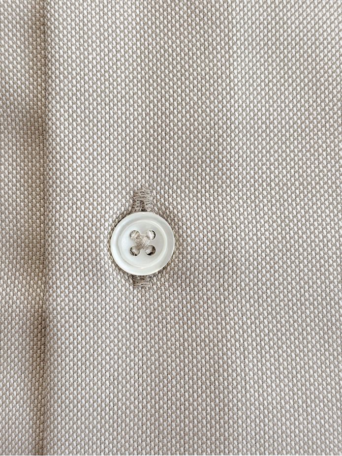 Wrinkle-free French collar shirt in brown Royal Oxford