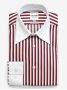 Wrinkle-free French collar shirt with burgundy stripes