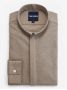 Cutaway collar shirt in beige flannel