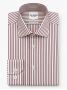 Wrinkle-free Italian collar shirt with burgundy stripes