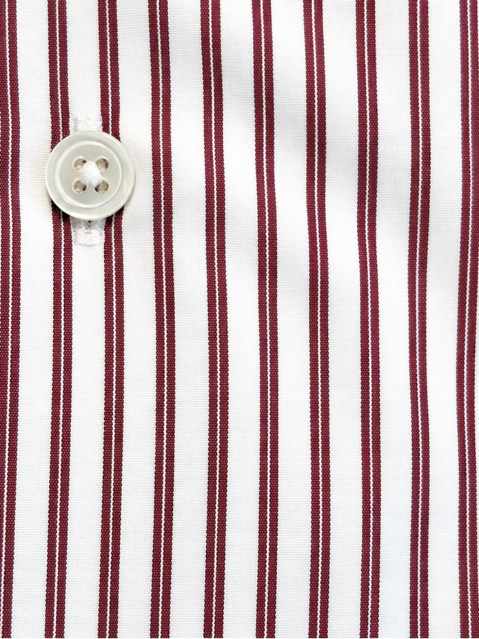Wrinkle-free Italian collar shirt with burgundy stripes