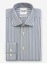 Wrinkle-free Italian collar shirt with navy blue stripes