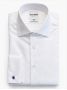 White twill Italian collar shirt with French cuffs