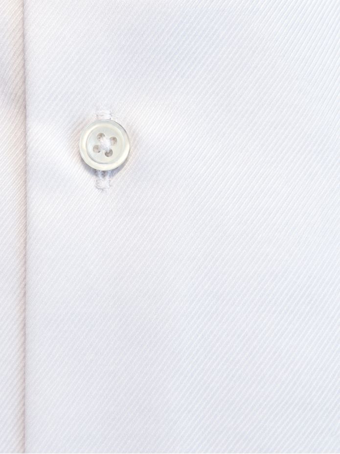 White twill Italian collar shirt with French cuffs