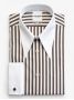 Brown striped spearpoint-collar shirt