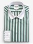Round-collar shirt with green stripes