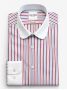 Round-collar shirt with tricolor stripes